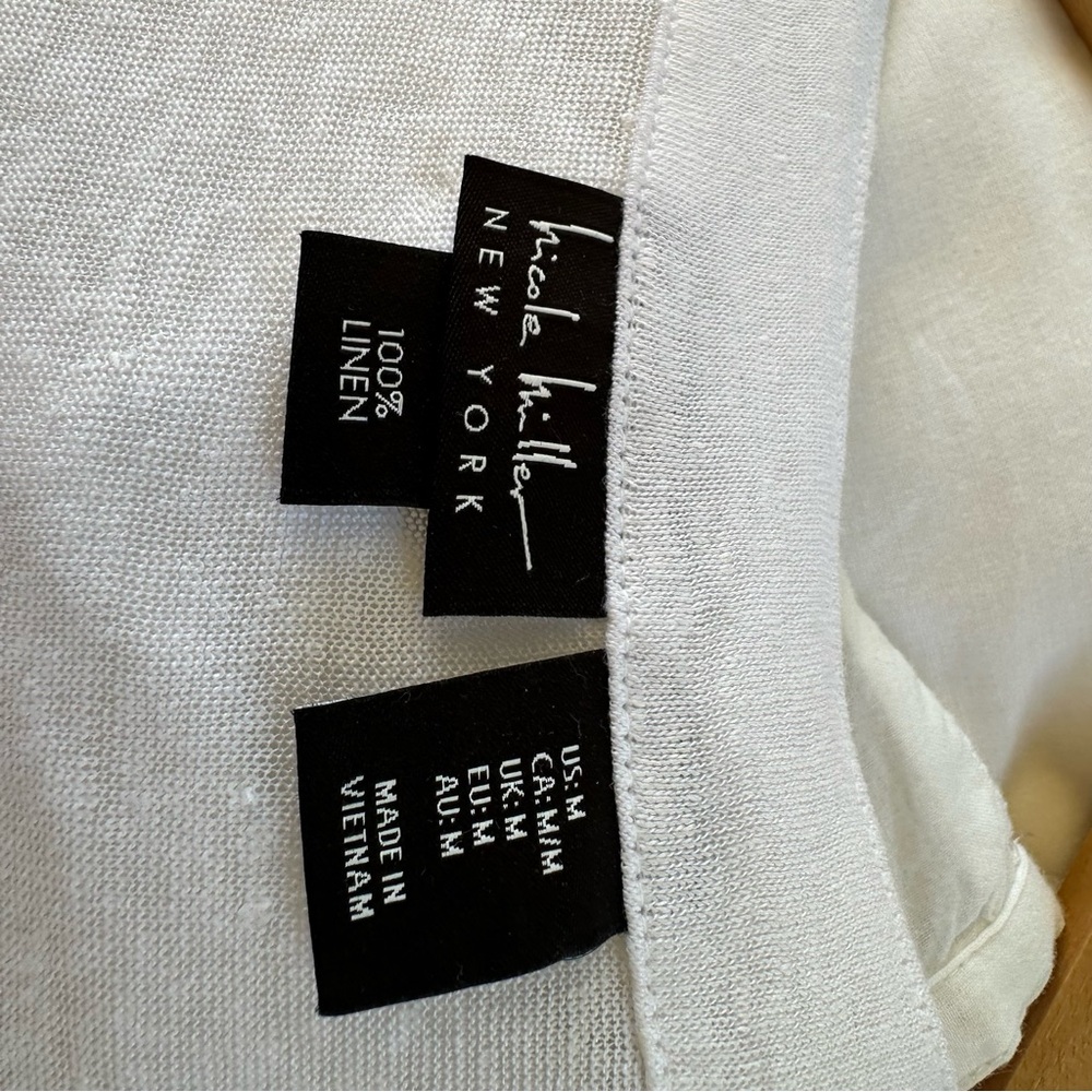 Nicole Miller Light Gray Linen Top - Picture 7 of 7
